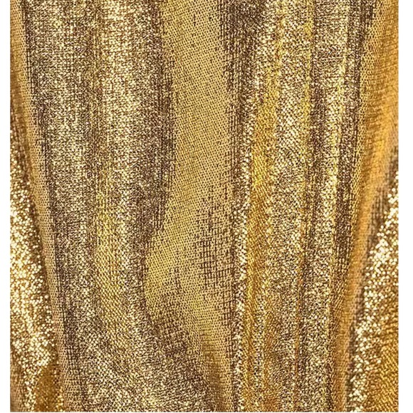 NWT ANTONIO MELANI Raffaella Metallic Split V-Long Sleeve Tie Waist Dress - Picture 3 of 8